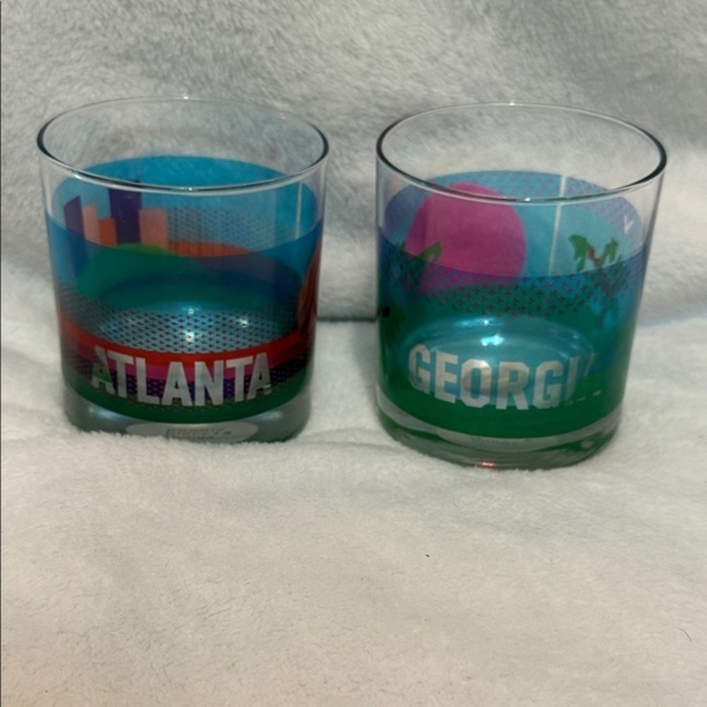 Colorful Atlanta Georgia Glass Set - Rare